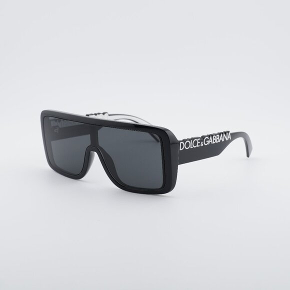 Dolce & Gabbana DG6204 501/87 Sunglasses Black Shield Frame, Grey Lenses main image 7